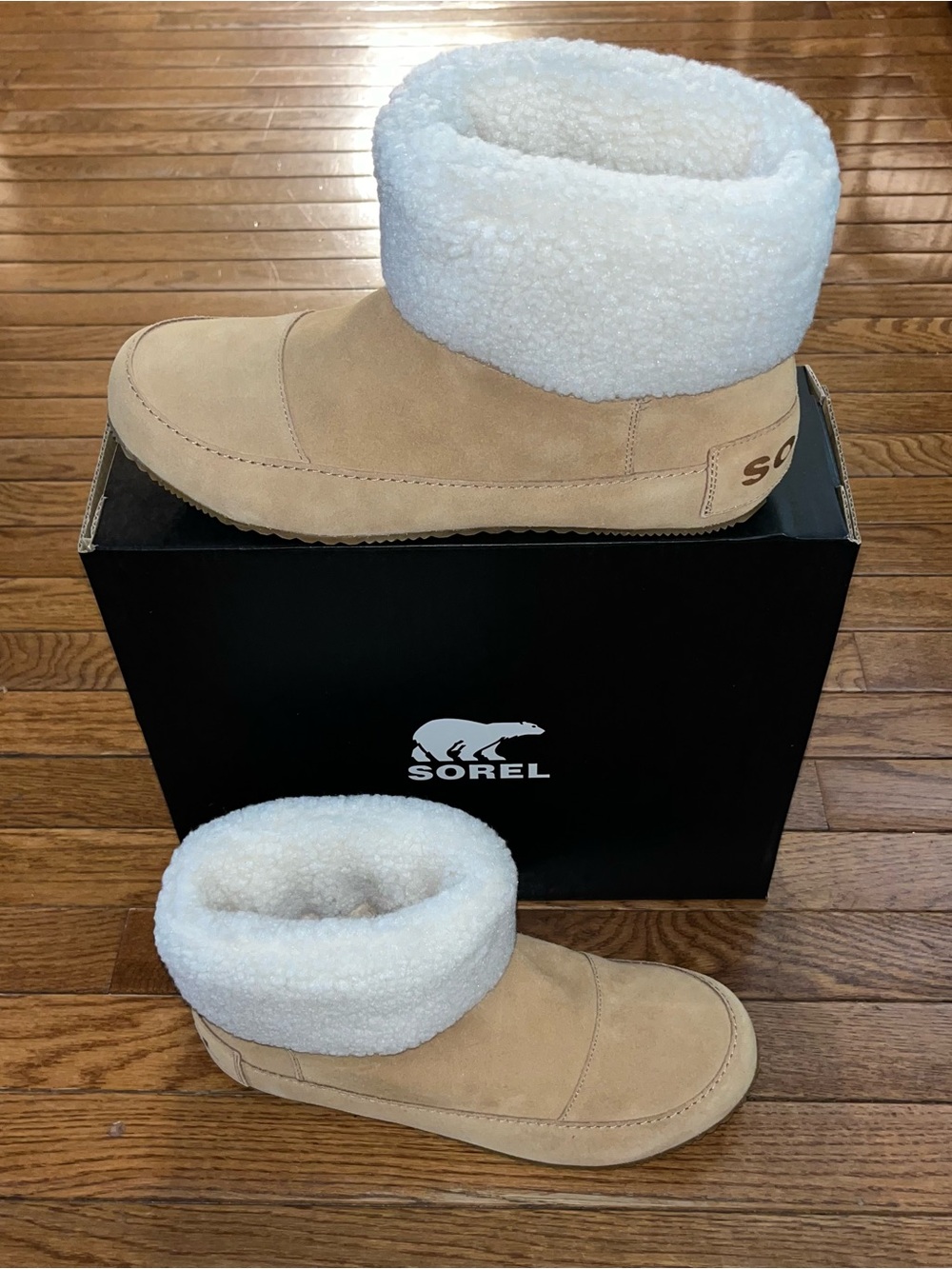 Sorel Go Stumptown Faux Fur Lined Bootie Tawny Buff Natural White Women’s 11